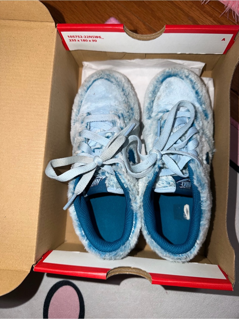 Nike Kids Blue Fuzzy Sneakers